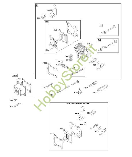 G - Testata, set guarnizioni valvole, valvole B&S - 12 €¦ 12Q902-0154-B1 brand Stihl